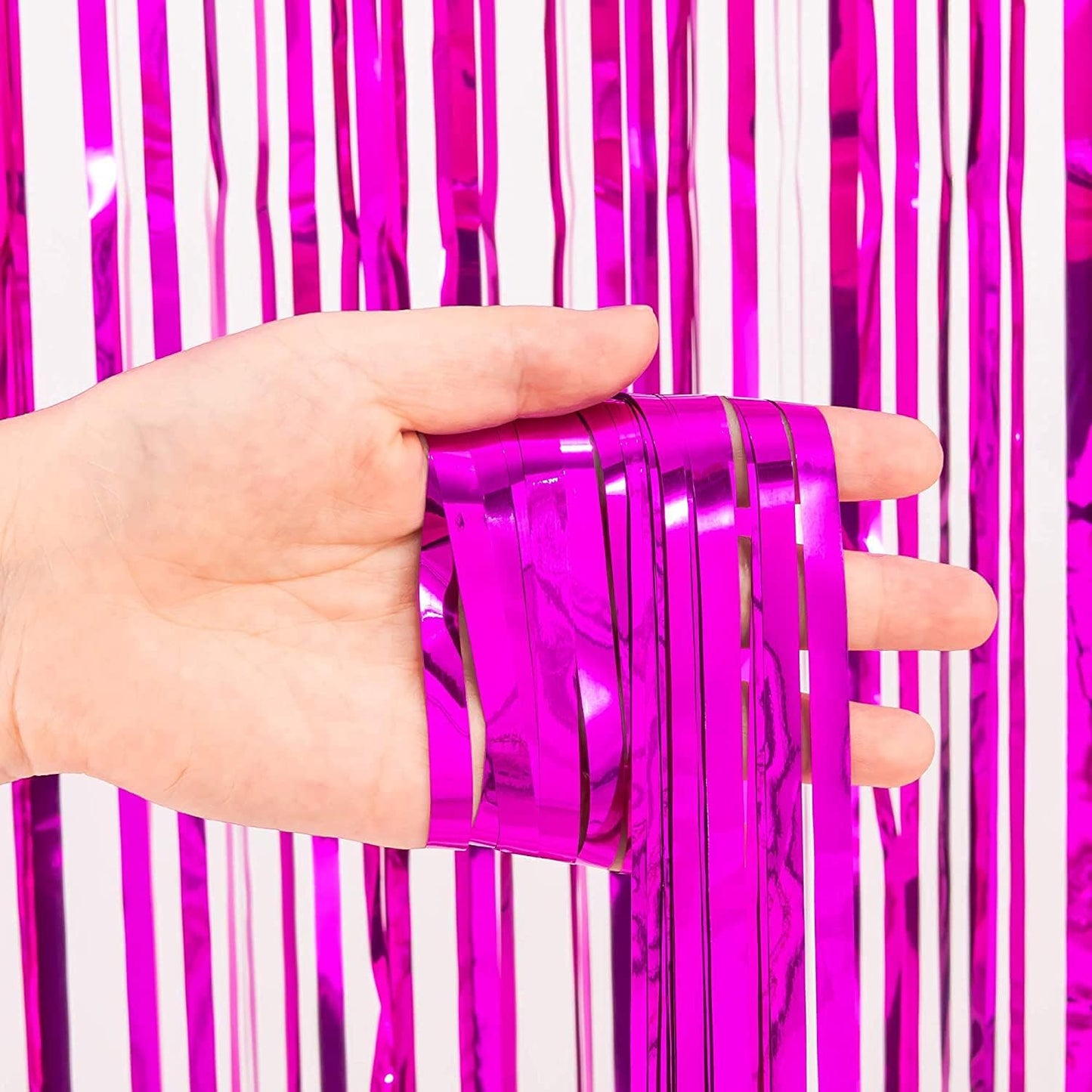 Foil Fringe Curtain - Pink