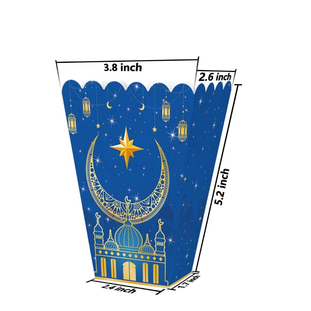 Ramadan Kareem Popcorn Box for Kids - Set of 6 - Blue
