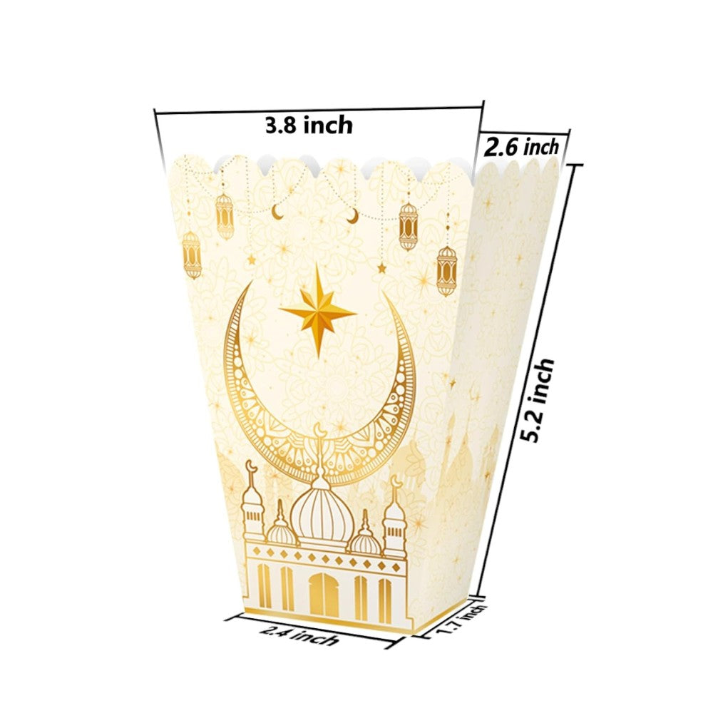 Ramadan Kareem Popcorn Box for Kids - Set of 6 - Beige