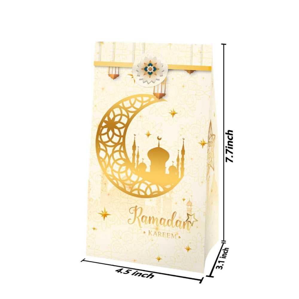 Ramadan Kareem Gift Candy Bags with Stickers - Set of 12