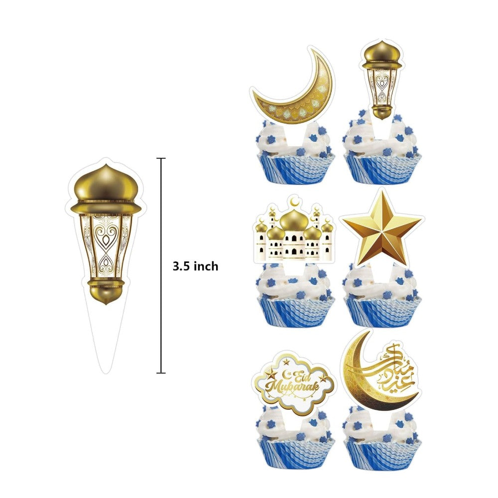 Eid Mubarak Ramadan Kareem 3 Tier Cupcake Stand Cupcake Topper and Wrapper Set