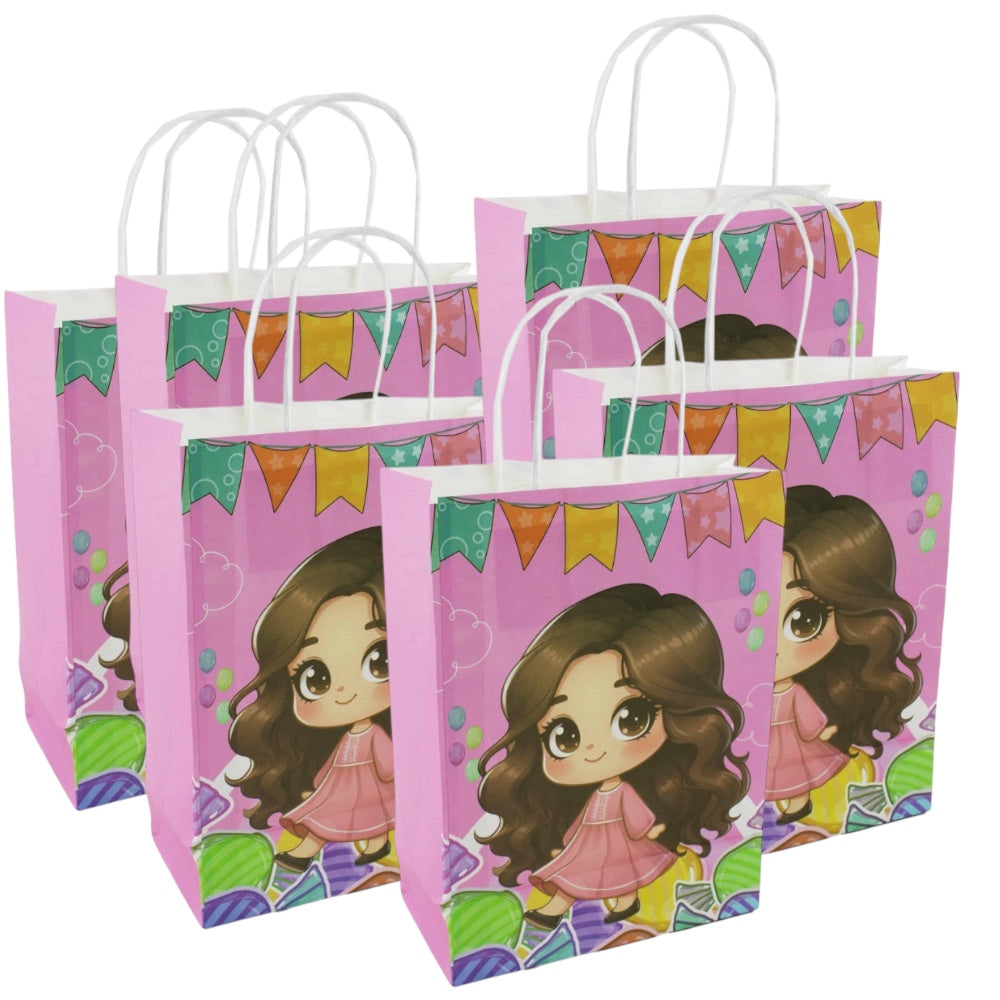 6 Piece Eid Ramadan Paper Candy Bags for Girls