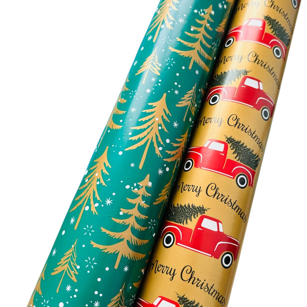 Merry Christmas Gift Wrapping Paper Rolls - 4 Piece