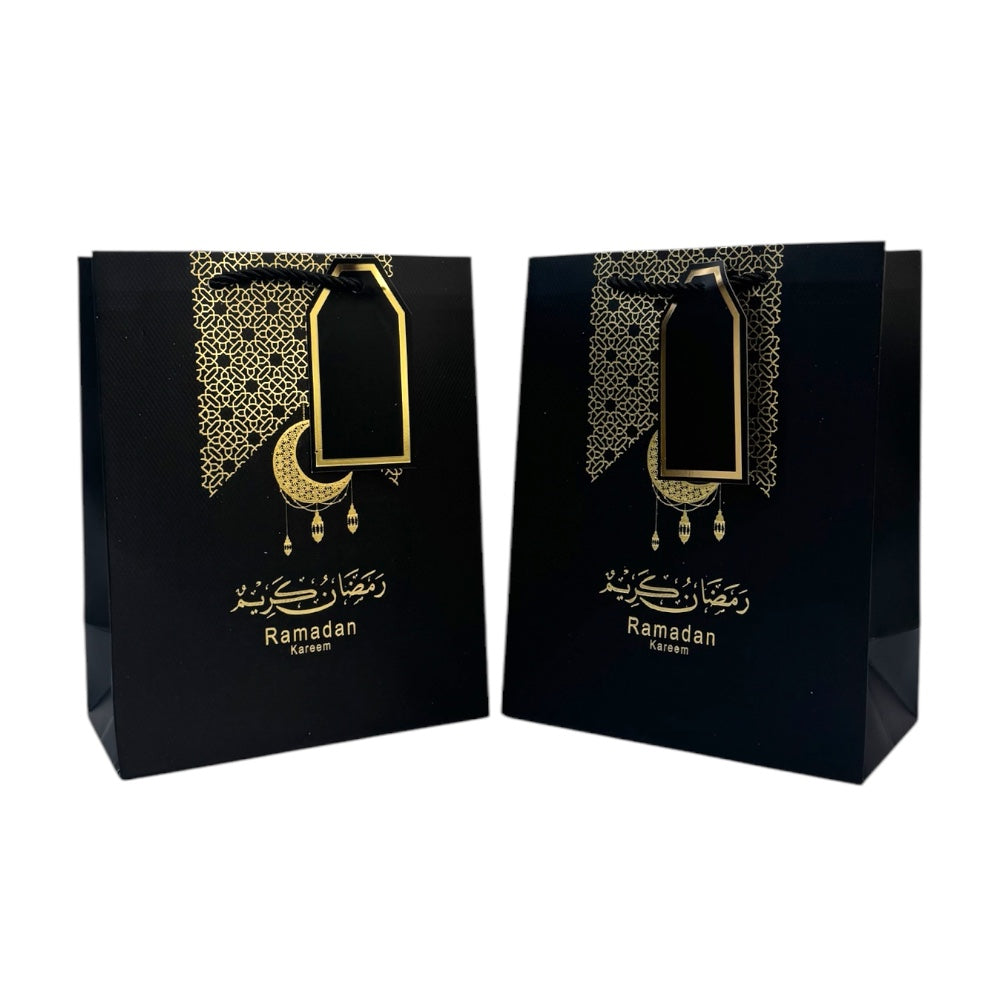 6 Piece Ramadan Gift Bags - Black & Gold