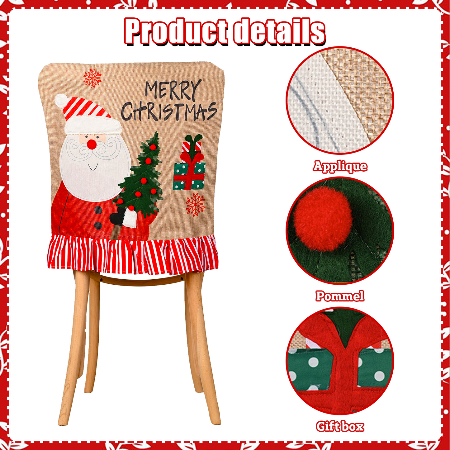 Merry Christmas Chair Cover - Pack of 2