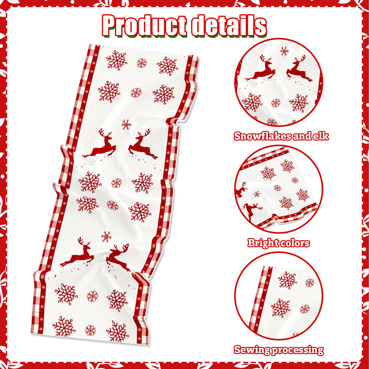 Merry Christmas Table Runner - 13x70 Inches