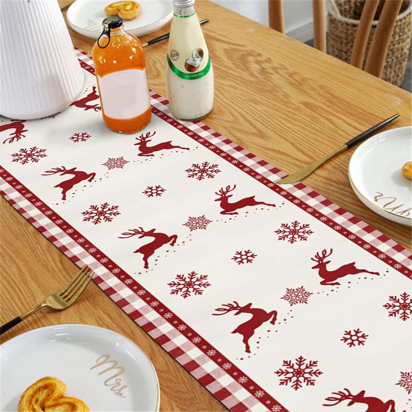 Merry Christmas Table Runner - 13x70 Inches