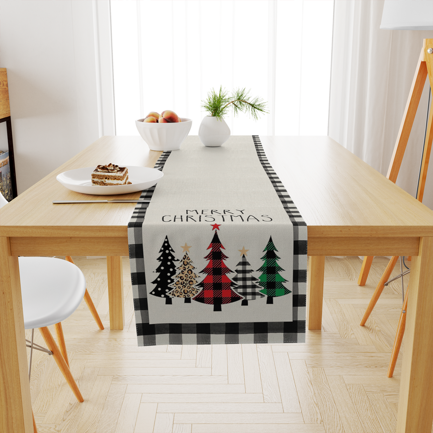 Merry Christmas Table Runner - 13x70 Inches