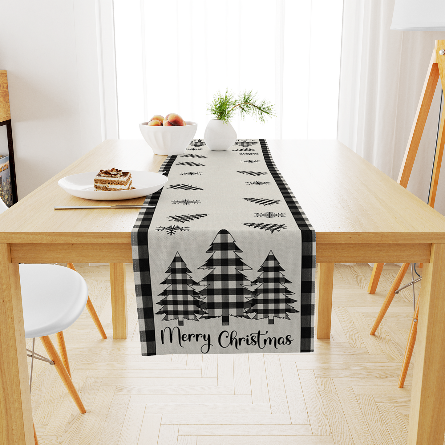Merry Christmas Table Runner - 13x70 Inches