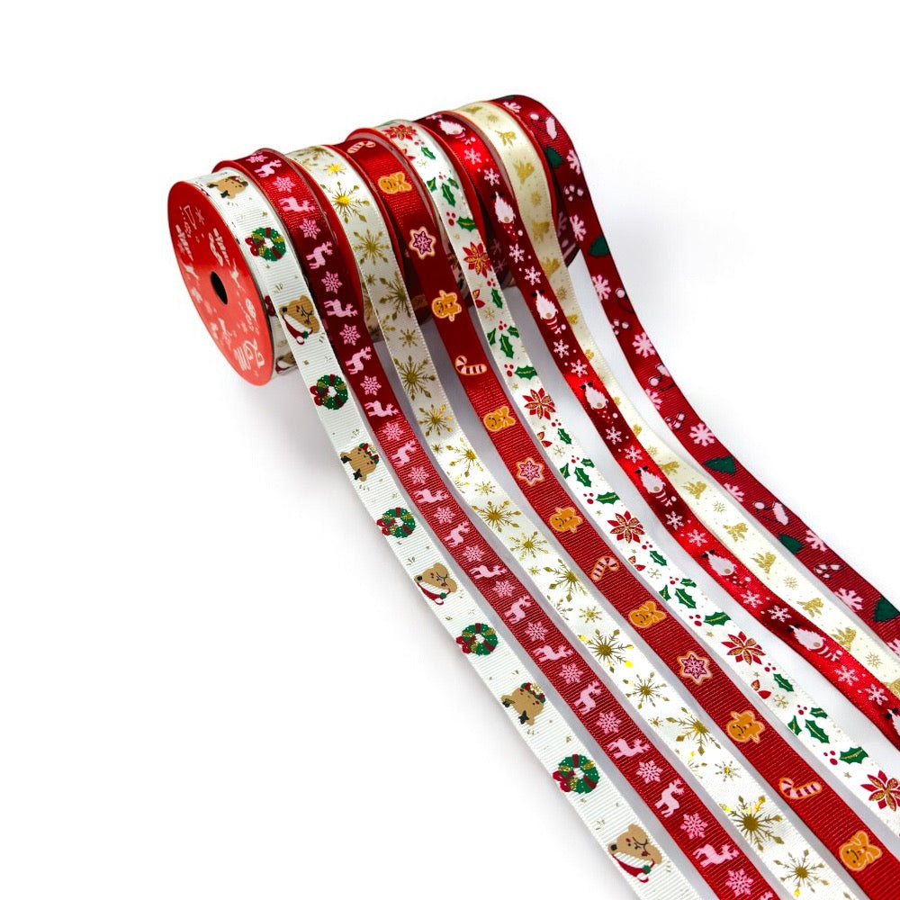 8 Piece Festive Merry Christmas Ribbons