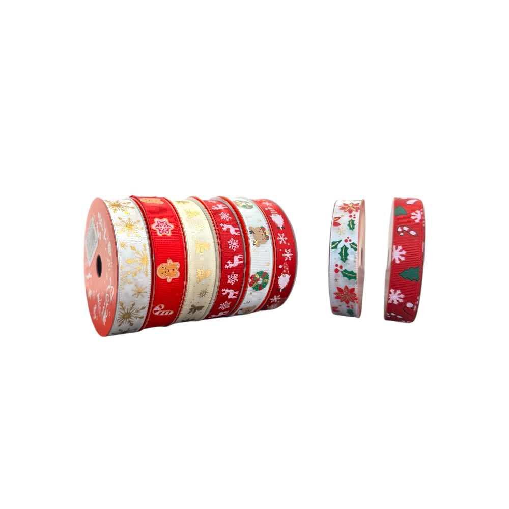 8 Piece Festive Merry Christmas Ribbons