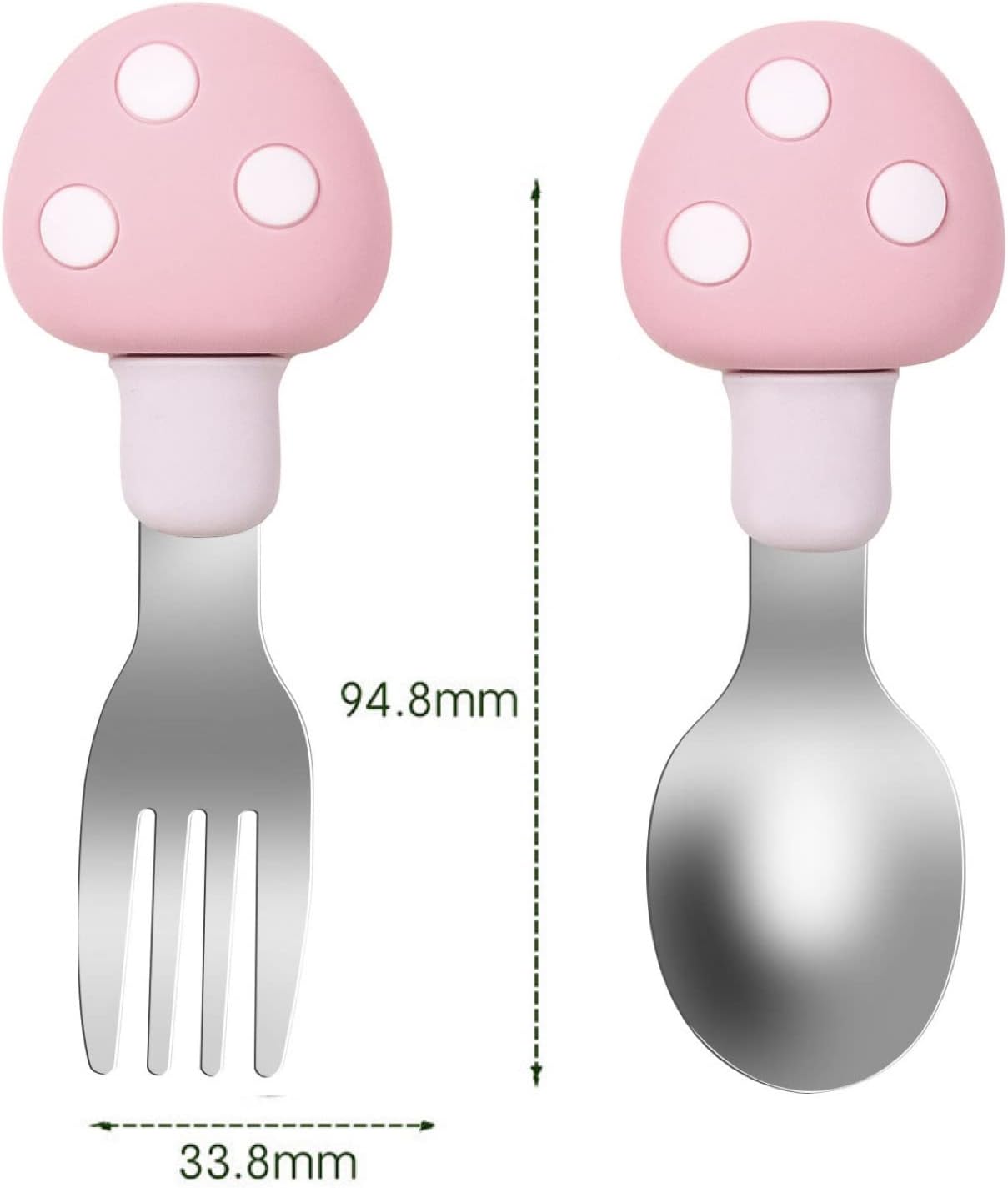 Mushroom Theme Children's Cutlery Set - Pink