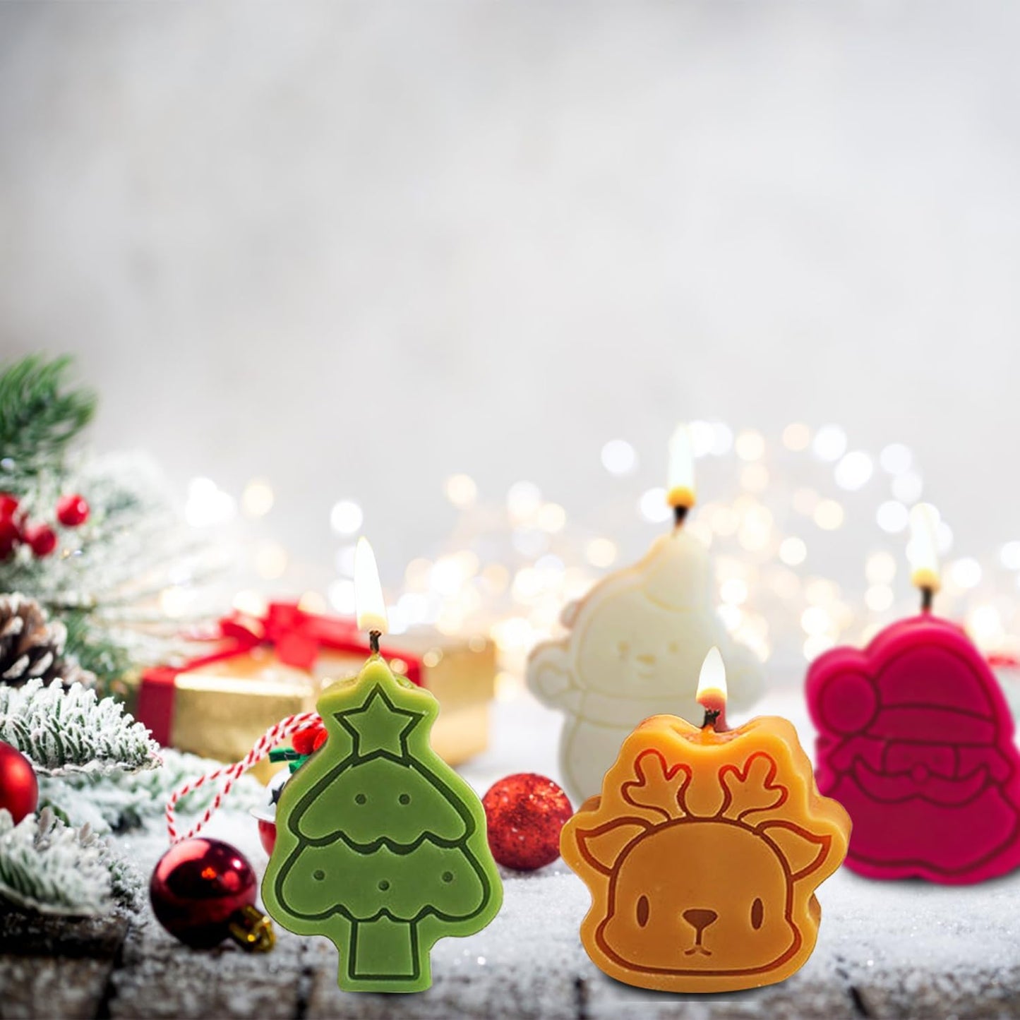 Christmas Theme Scented Mini Candles Set