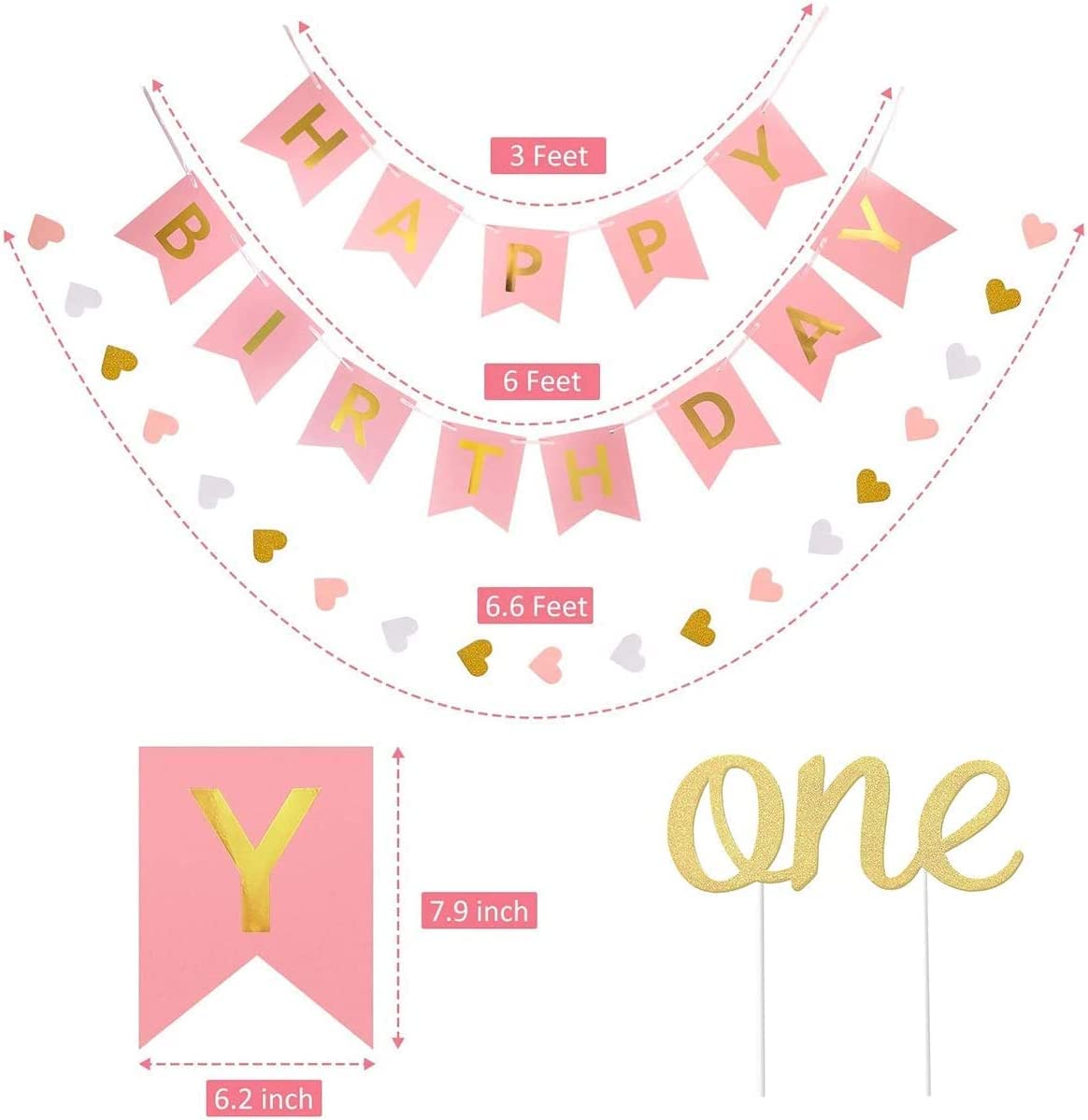 First Birthday Decoration Set for Girls