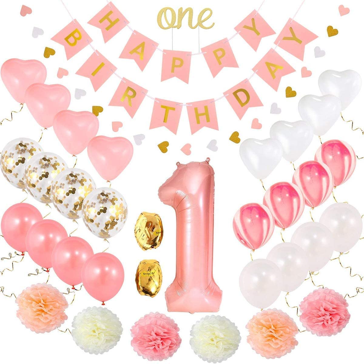 First Birthday Decoration Set for Girls