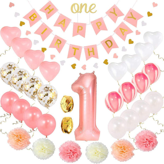 First Birthday Decoration Set for Girls
