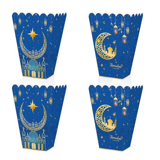 Ramadan Kareem Popcorn Box for Kids - Set of 6 - Blue
