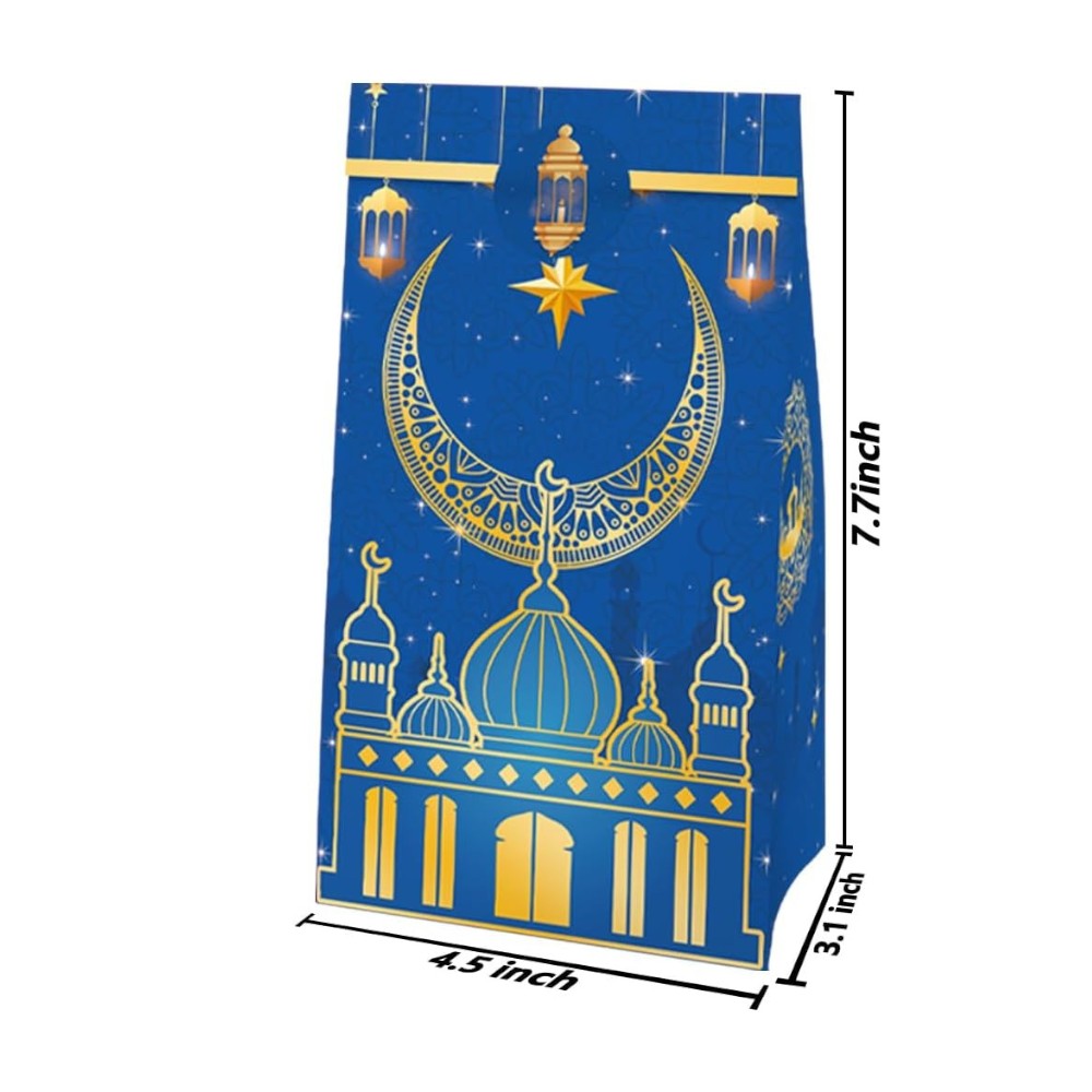 Ramadan Kareem Gift Candy Bags with Stickers - Set of 12