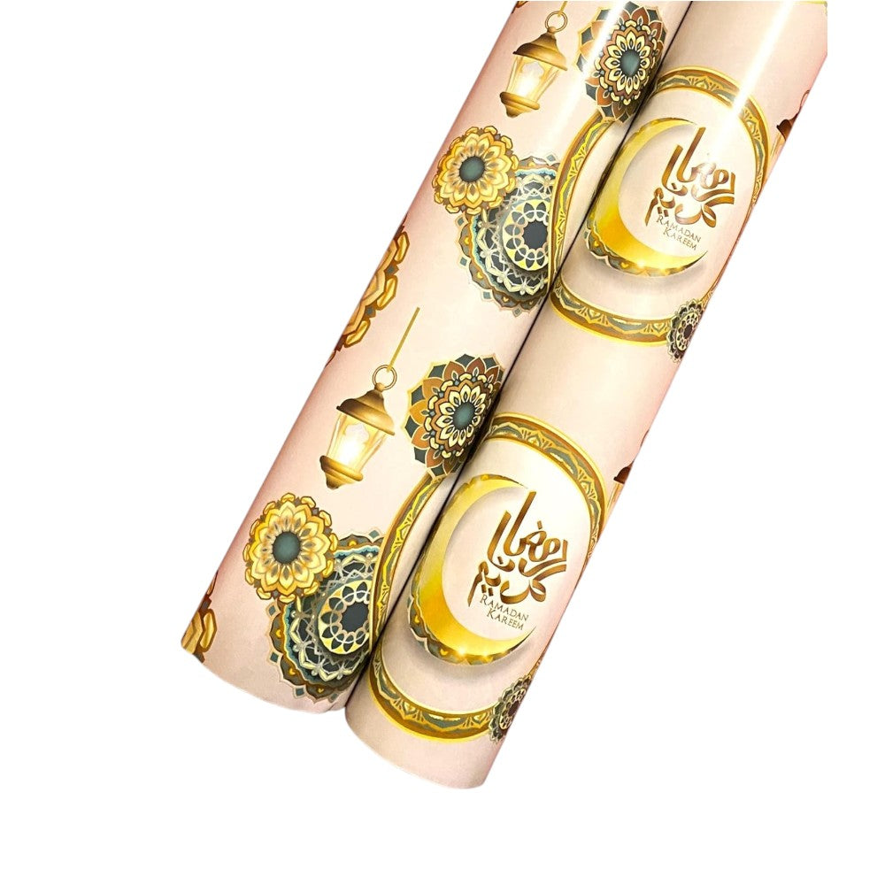 Eid Mubarak Ramadan Kareem Gift Wrapping Paper Rolls, 70x100 CM - Pack of 2