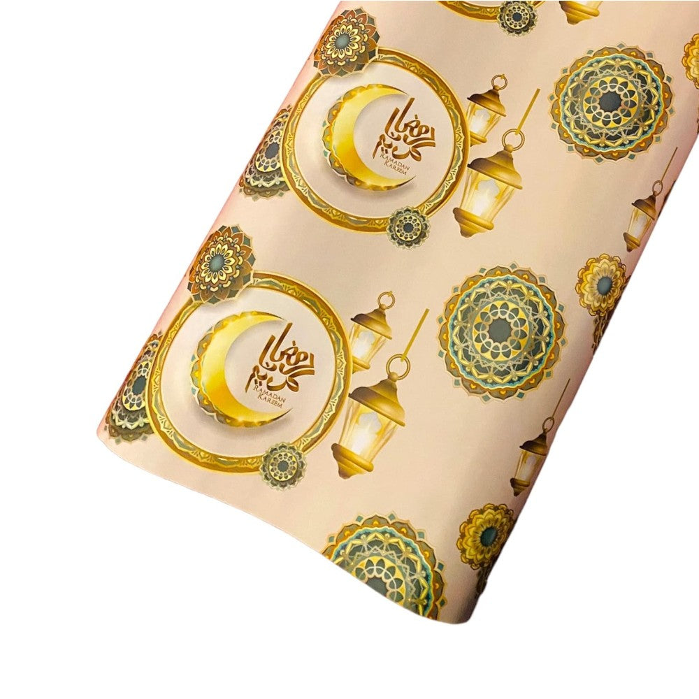 Eid Mubarak Ramadan Kareem Gift Wrapping Paper Rolls, 70x100 CM - Pack of 2