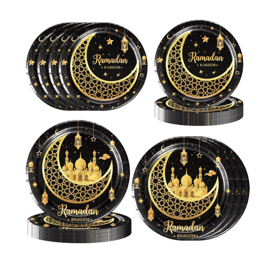 Ramadan Kareem Disposable Paper Plates - Set of 50