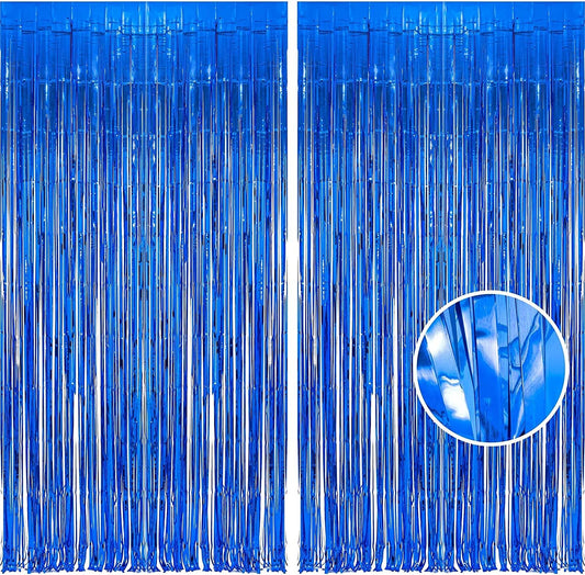 Foil Fringe Curtain - Blue