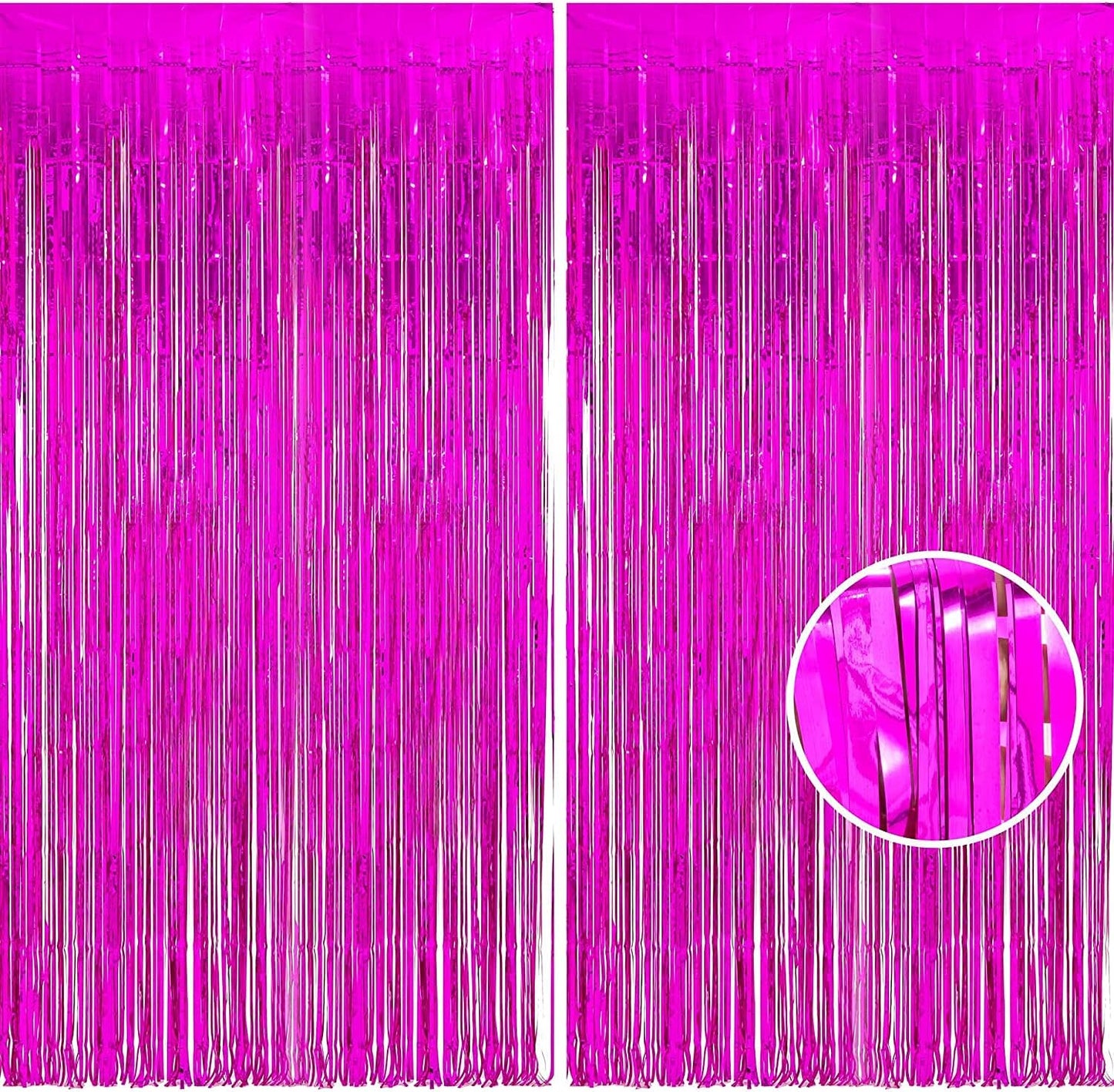 Foil Fringe Curtain - Pink