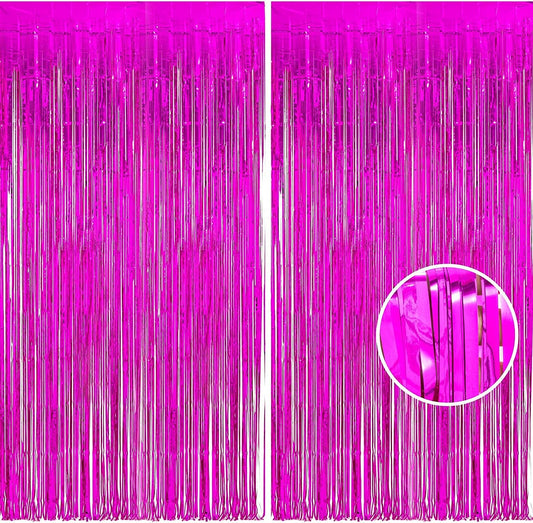 Foil Fringe Curtain - Pink