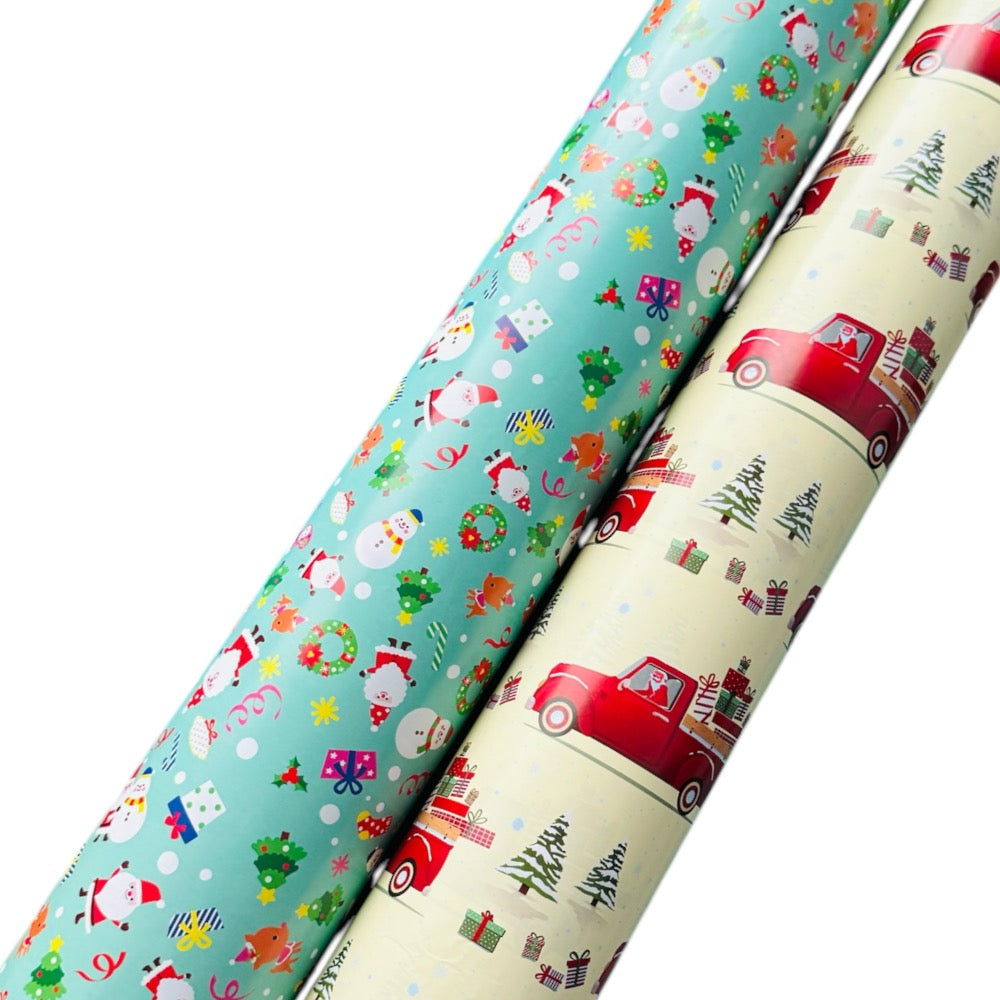 Christmas Gift Wrapping Paper Rolls - 4 Piece