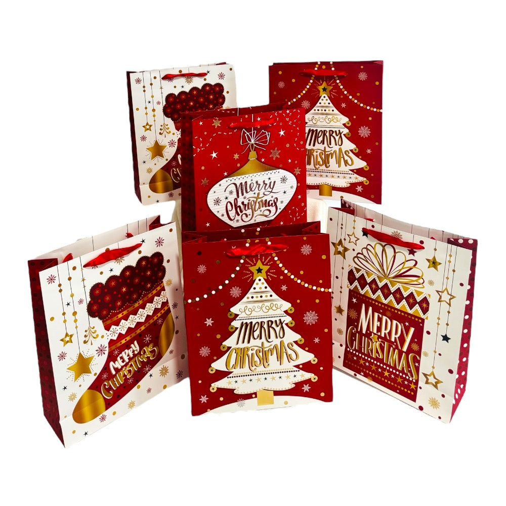Doodle Kiddo 6 Pc Merry Christmas Gift Bags