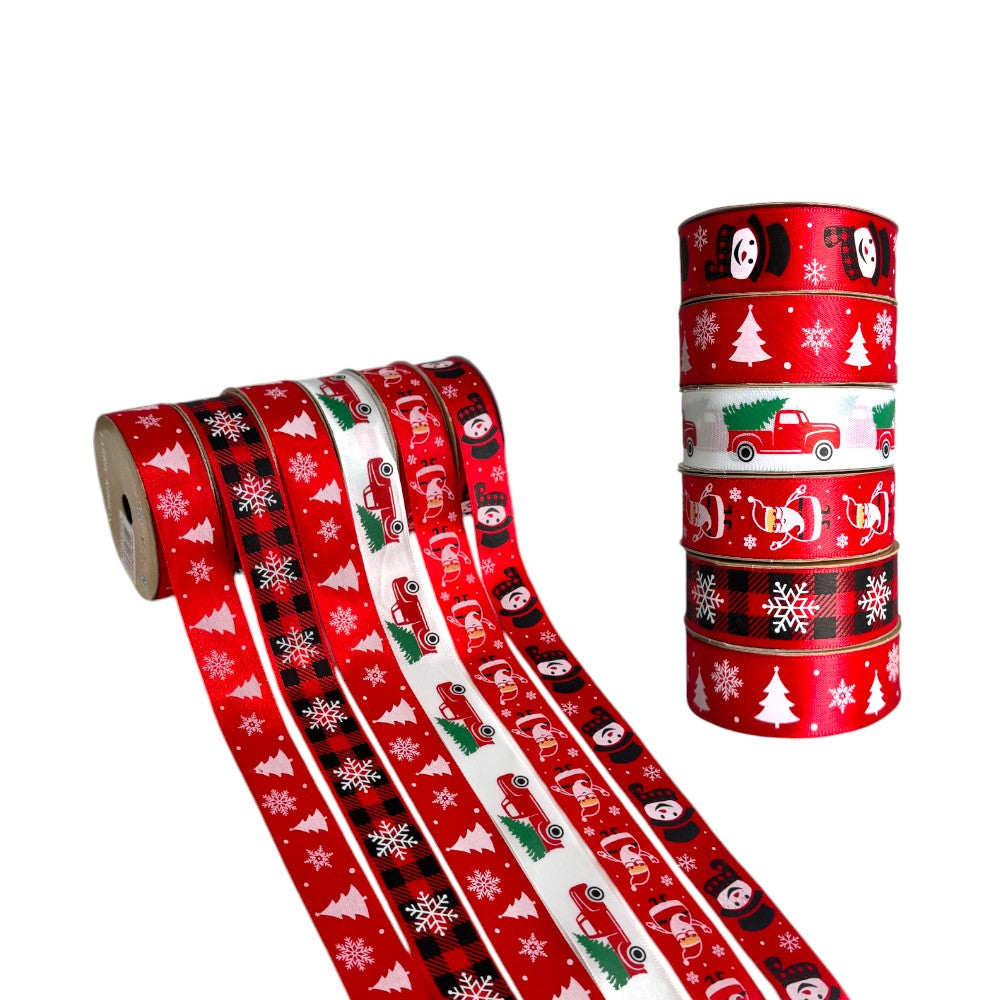 6 Piece Christmas Ribbons for Gift Wrapping