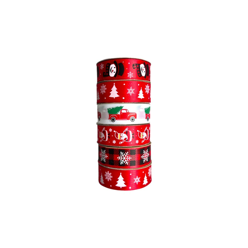 6 Piece Christmas Ribbons for Gift Wrapping