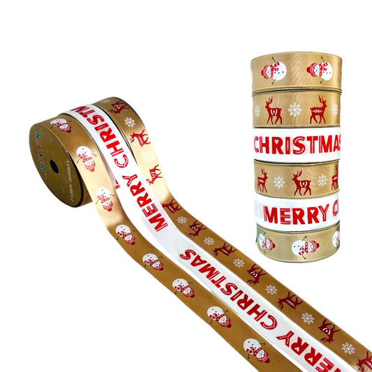6 Piece Festive Merry Christmas Ribbons