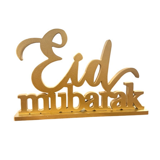 Wooden Eid Mubarak Sign Table Top Decoration 30 CM
