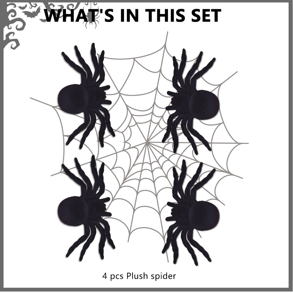 Realistic Fake Spider  - 2.8 x 4.3 Inch - Set of 4