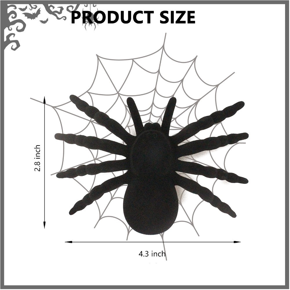 Realistic Fake Spider  - 2.8 x 4.3 Inch - Set of 4