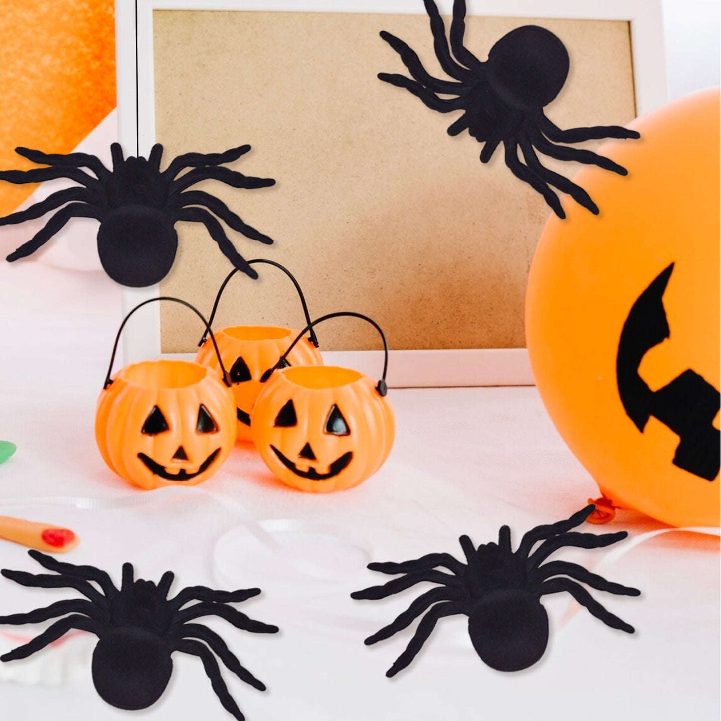Realistic Fake Spider  - 2.8 x 4.3 Inch - Set of 4