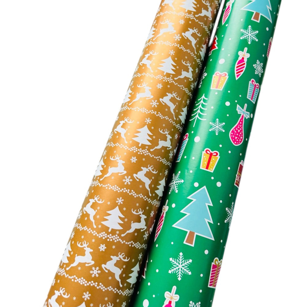 Christmas Gift Wrapping Paper Rolls - 4 Piece
