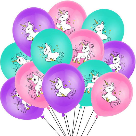 18 Pc - Unicorn Balloon Set for Party Decorations