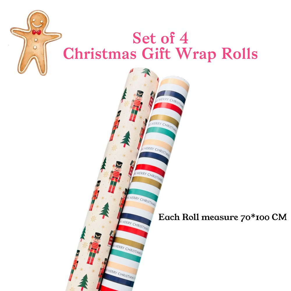 Merry Christmas Gift Wrapping Paper Rolls