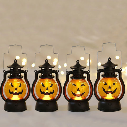 Halloween Mini Pumpkin Lantern Lights - 4 Piece