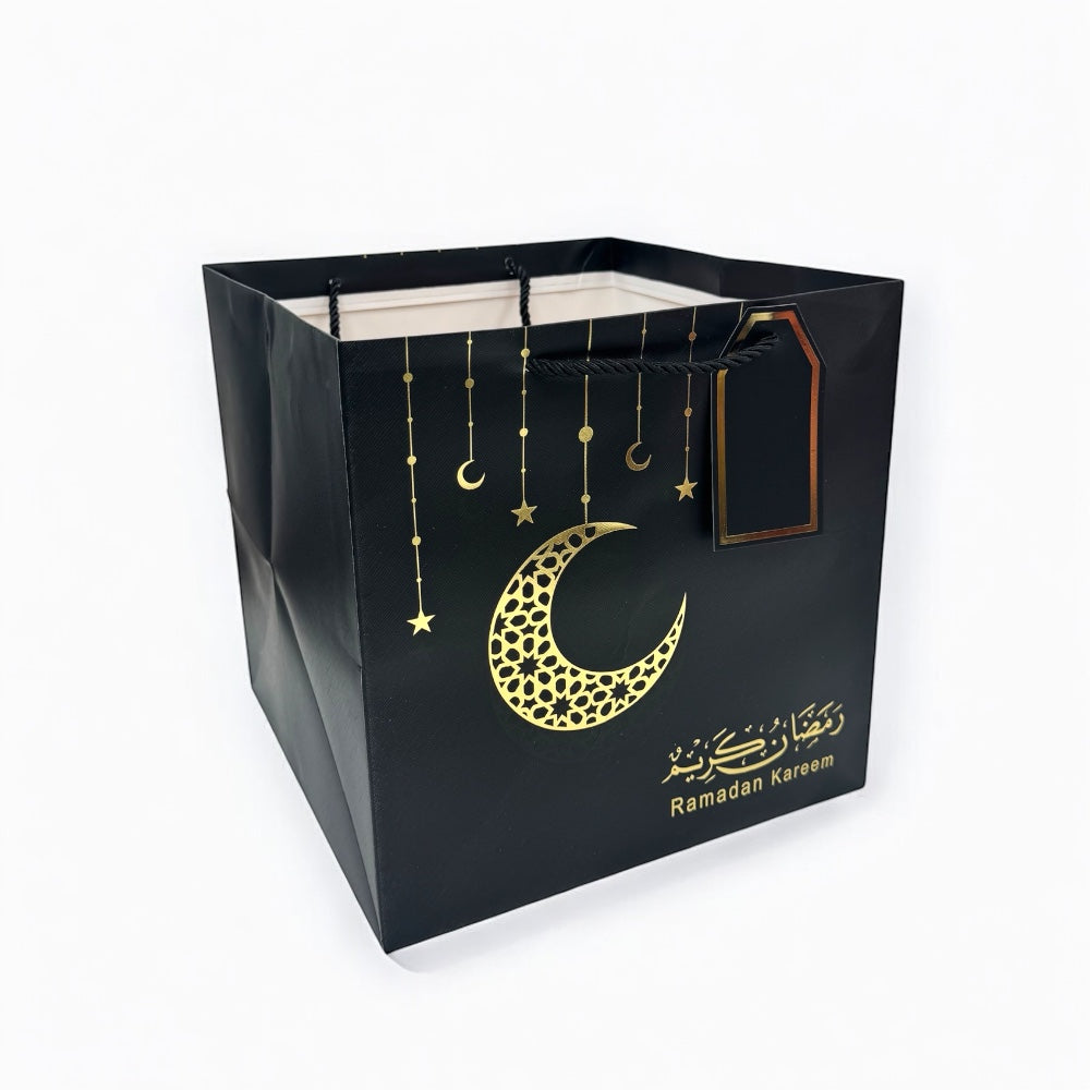 Ramadan Kareem Gift Bags - Black & Gold Square