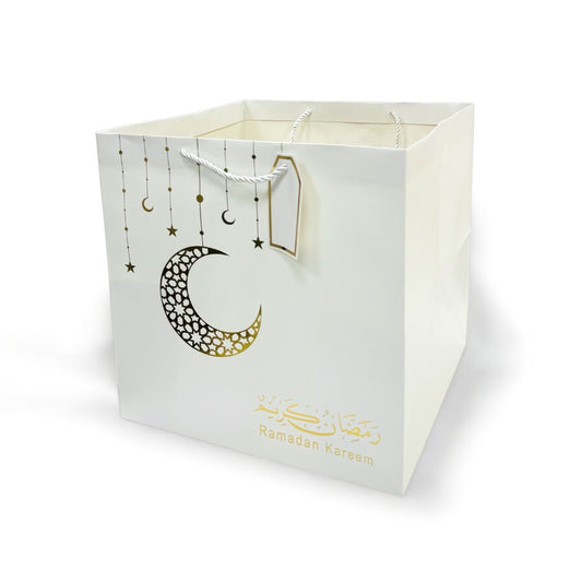 Ramadan Kareem Gift Bags - White & Gold Square