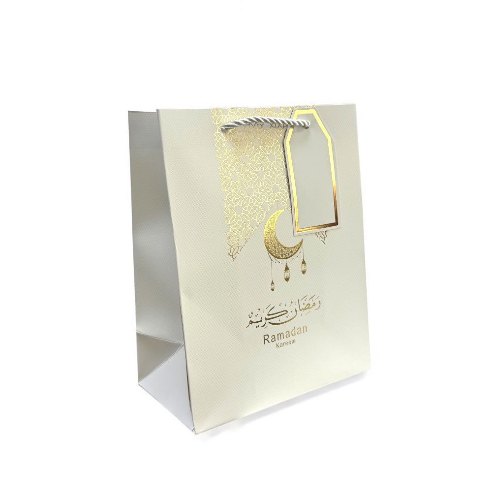 6 Piece Ramadan Gift Bags - White & Gold