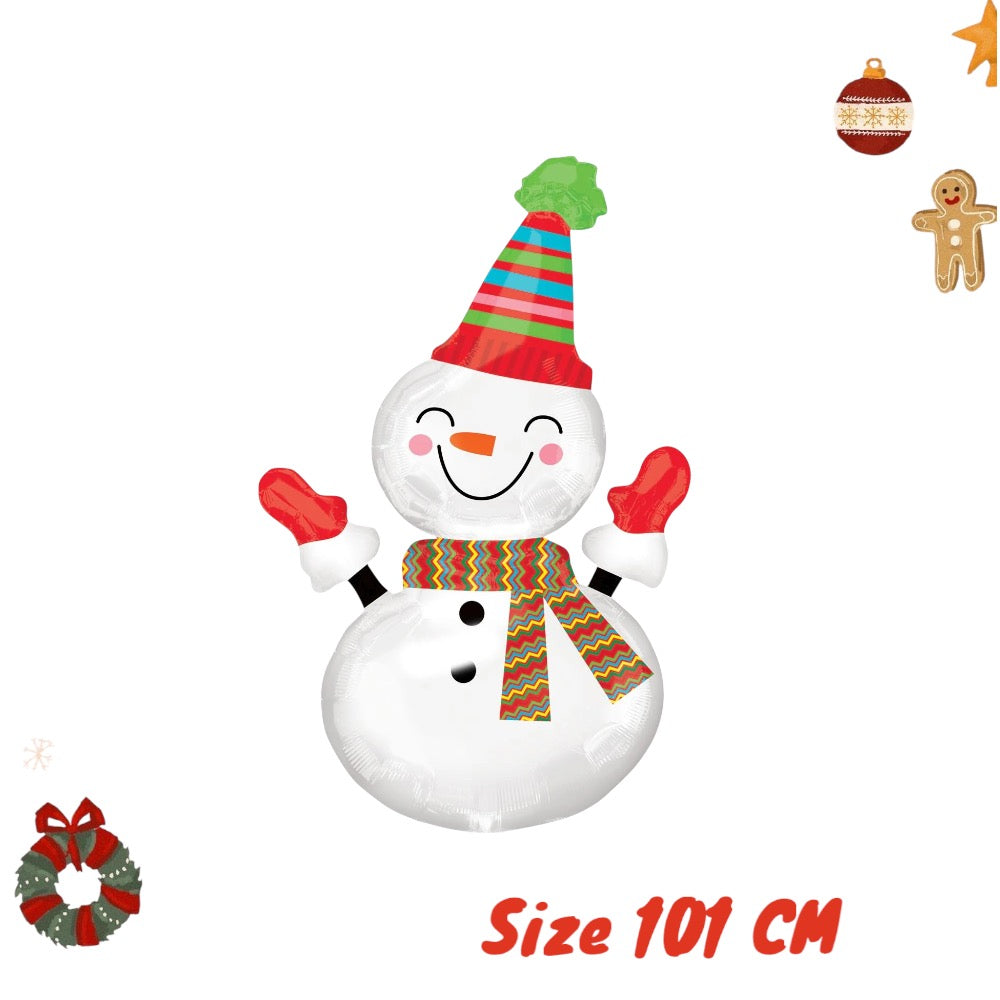 Snowman Foil Balloon Christmas Decor - 101 CM