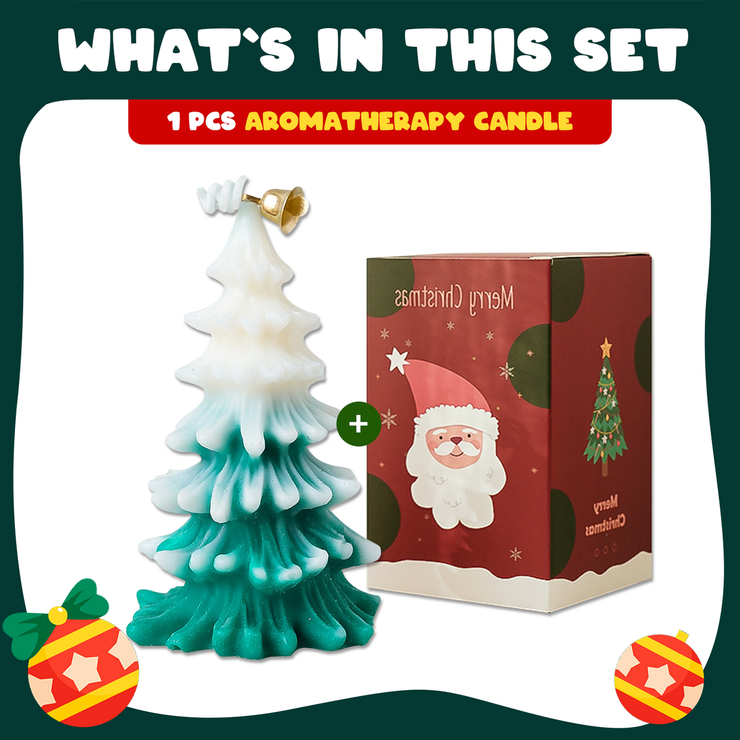 Handmade Tree Christmas Candle - Green