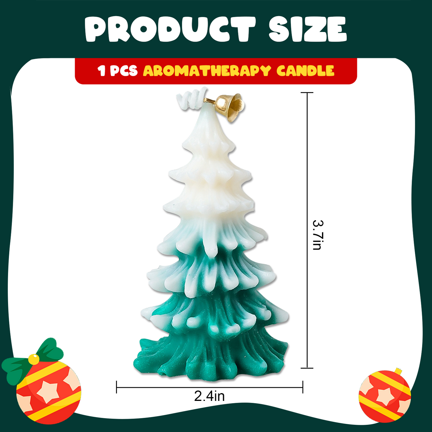Handmade Tree Christmas Candle - Green