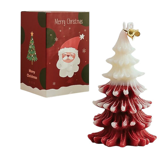 Handmade Tree Christmas Candle - Red