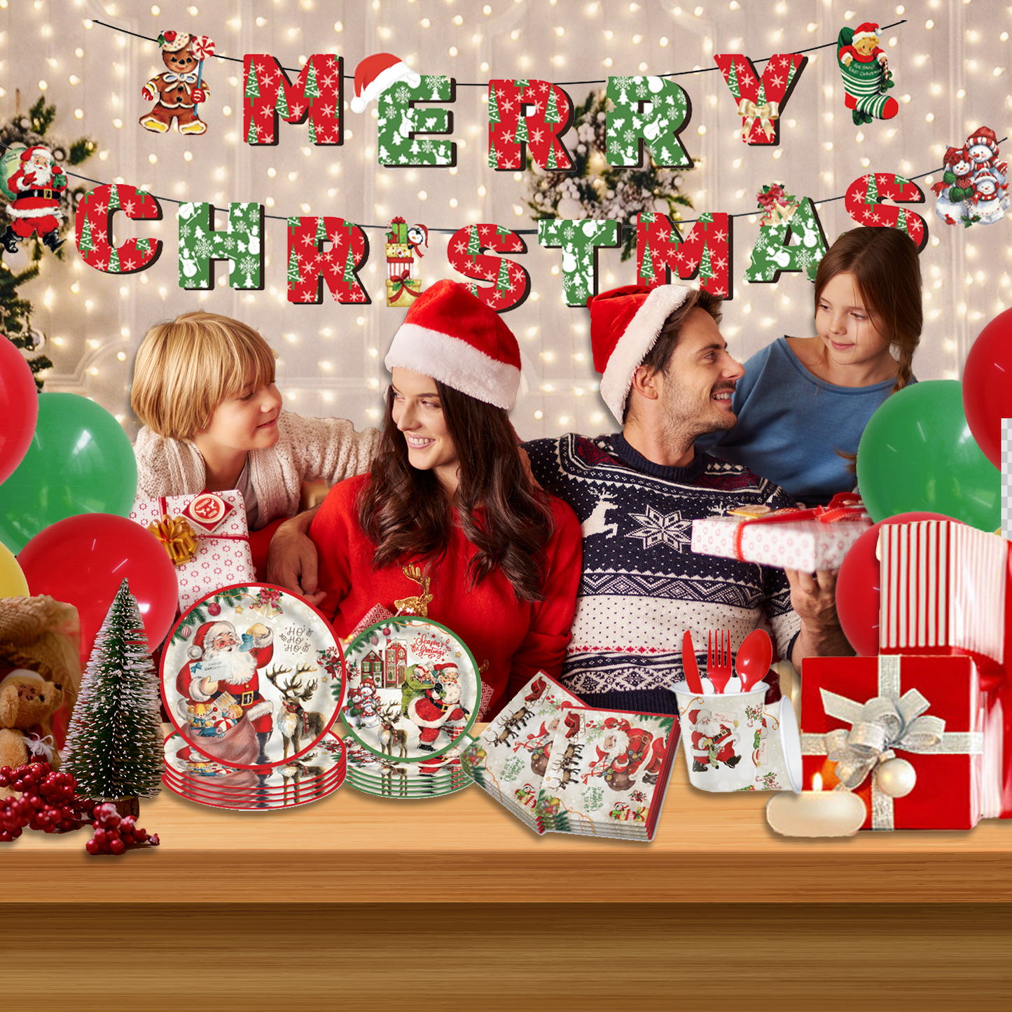 Christmas Theme Disposable Tableware Set