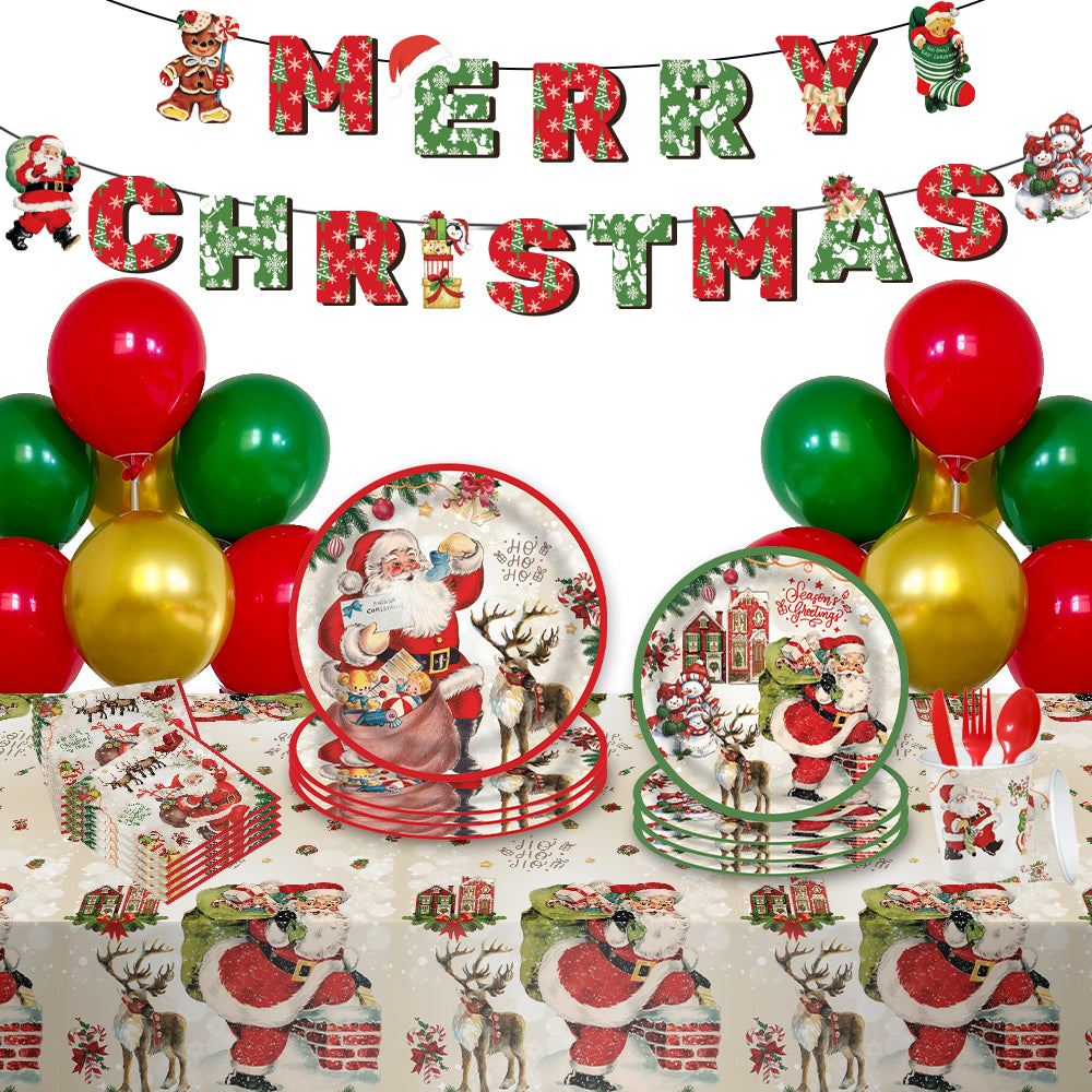 Christmas Theme Disposable Tableware Set